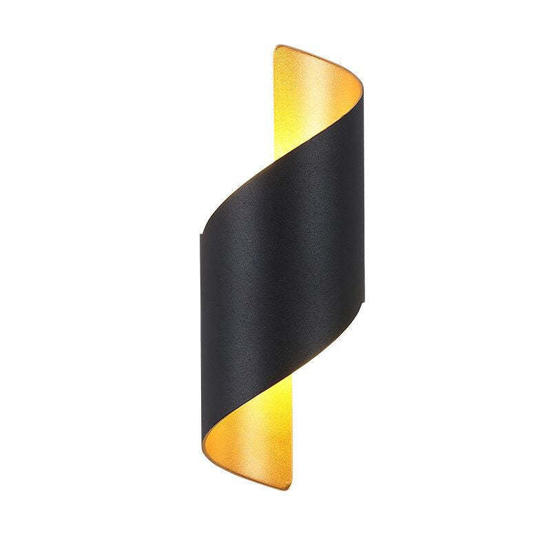 Sleek white spiral LED wall sconce, offering artistic modern lighting for walls.