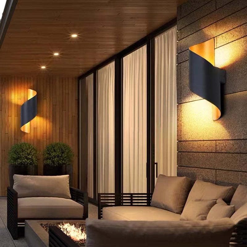 TwistLight modern spiral LED wall lamp for cozy home & garden ambiance, energy-efficient.