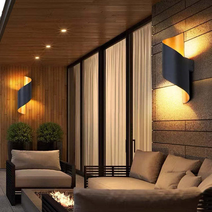 TwistLight modern spiral LED wall lamp for cozy home & garden ambiance, energy-efficient.