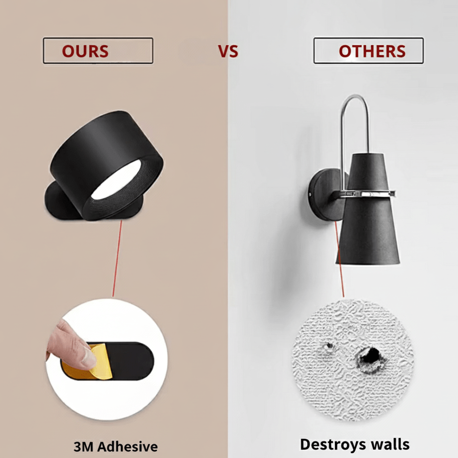 Scandinavian style wireless wall lamp, LED, remote-controlled, adds modern home decor lighting.