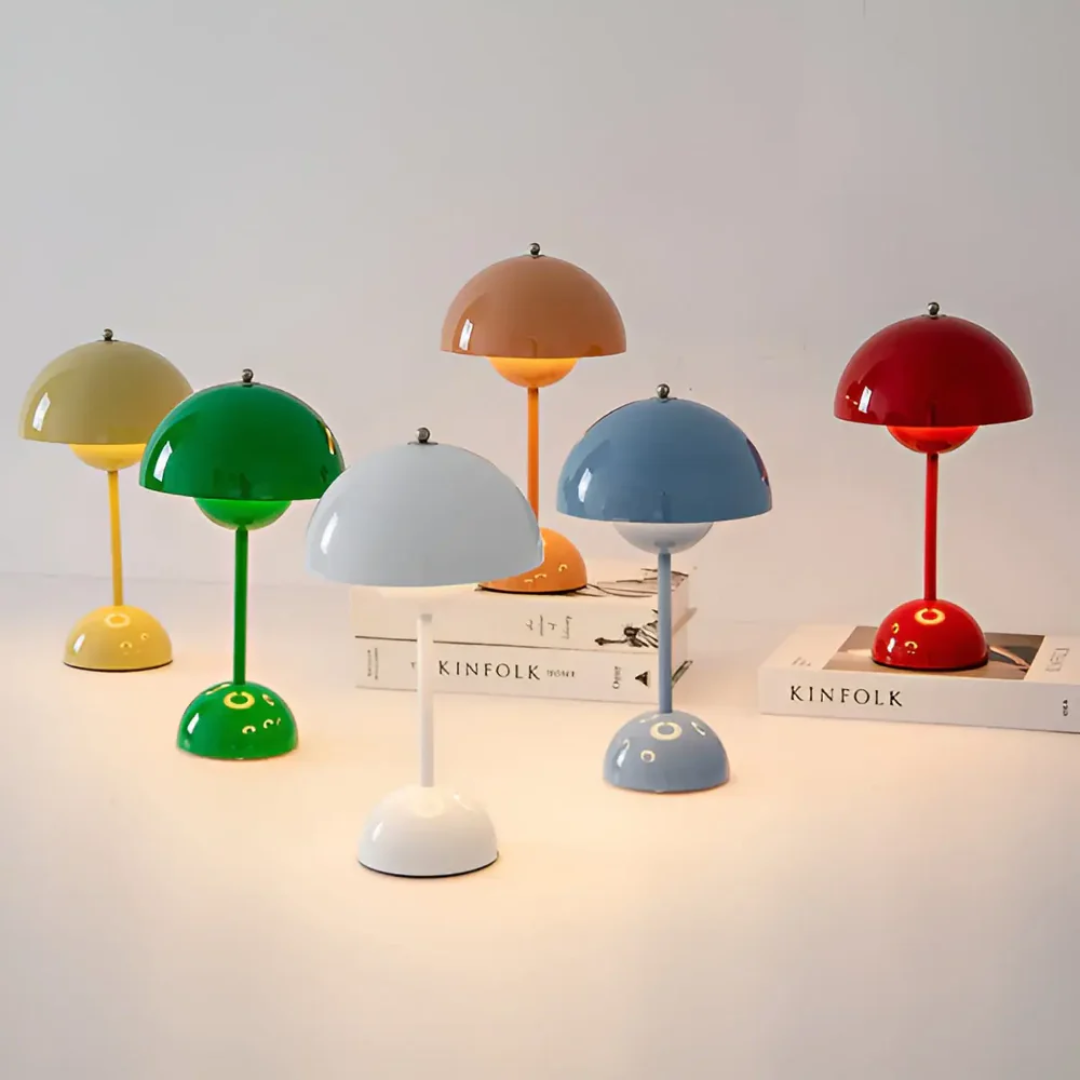Contemporary modern wireless table lamp, a sleek addition to any home's decor and ambiance lighting.