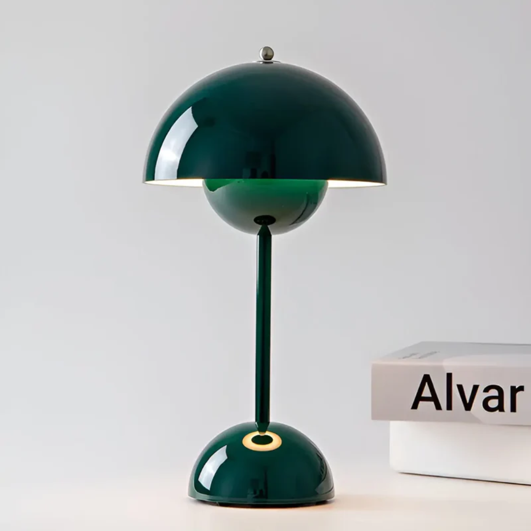 Ambiance-creating modern wireless table lamp, casting a warm glow for cozy living spaces.