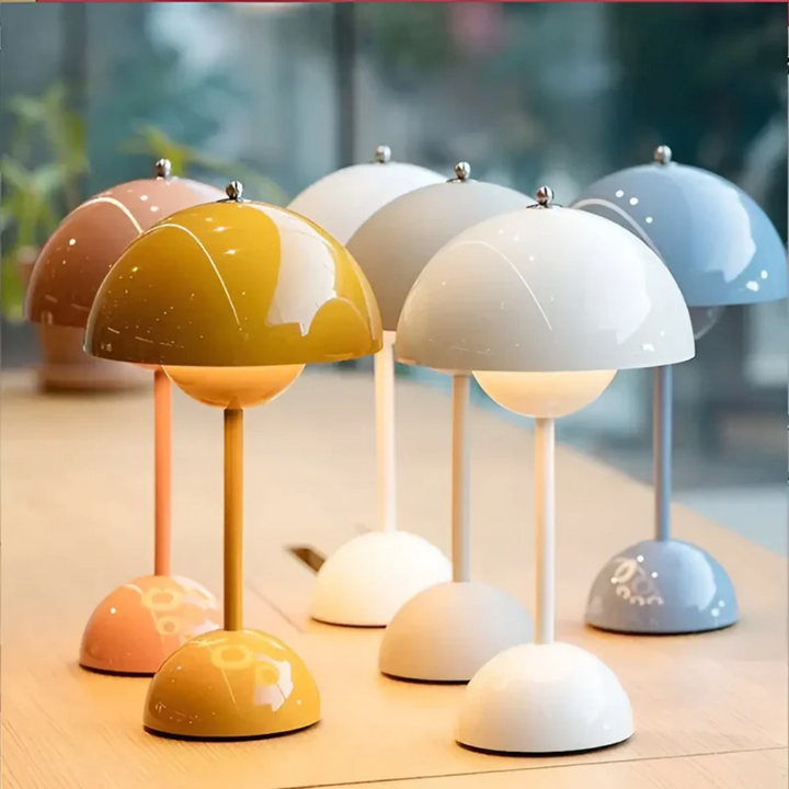 Modern wireless bedside table lamp, creating a soft, ambient glow for relaxation & home decor.