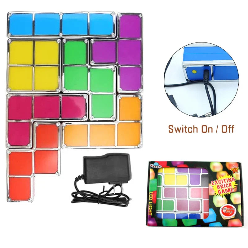 Tetris modular lamp blocks, soft LED night light for a child's bedroom gaming decor