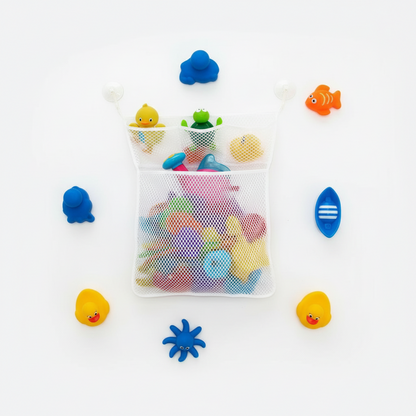 Bath toy storage net, mold-free design, keeping kids' bath accessories organized and dry
