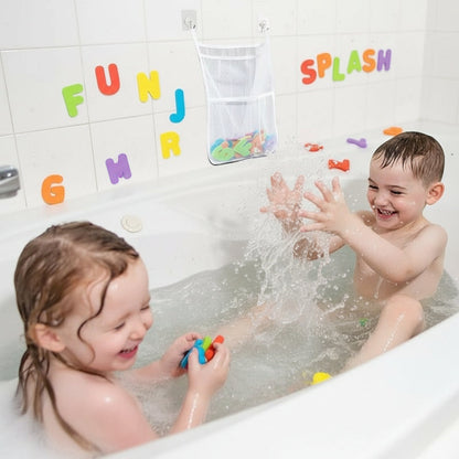 Toddler bath toy storage net, mold-resistant mesh, ideal for a clutter-free and dry bathroom