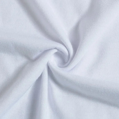 Close-up of mom's white 'ONE' birthday t-shirt, part of a family matching first birthday set