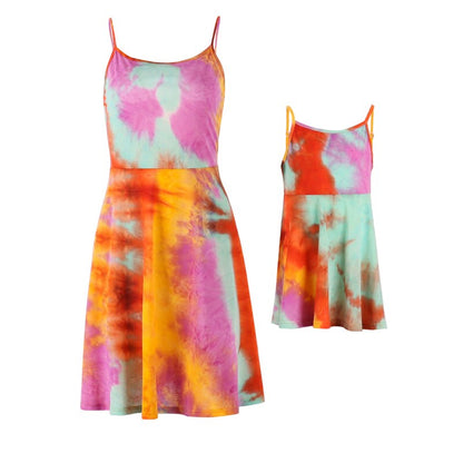 Girl's sunflower off-shoulder summer dress, a cute and casual girls clothing item.