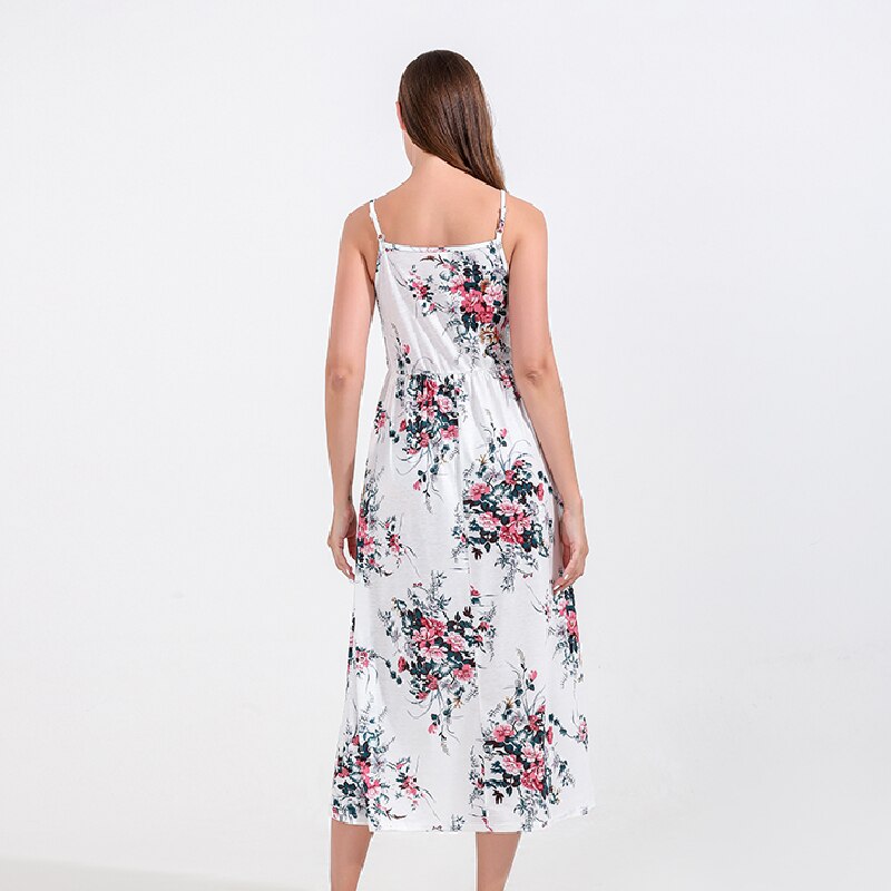 Set of two floral print dresses, one for women and one for baby girls, for matching family fashion.