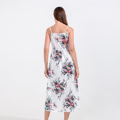 Set of two floral print dresses, one for women and one for baby girls, for matching family fashion.