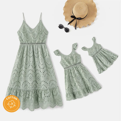 Women's graygreen V-neck cotton summer dress, versatile for maternity or everyday wear