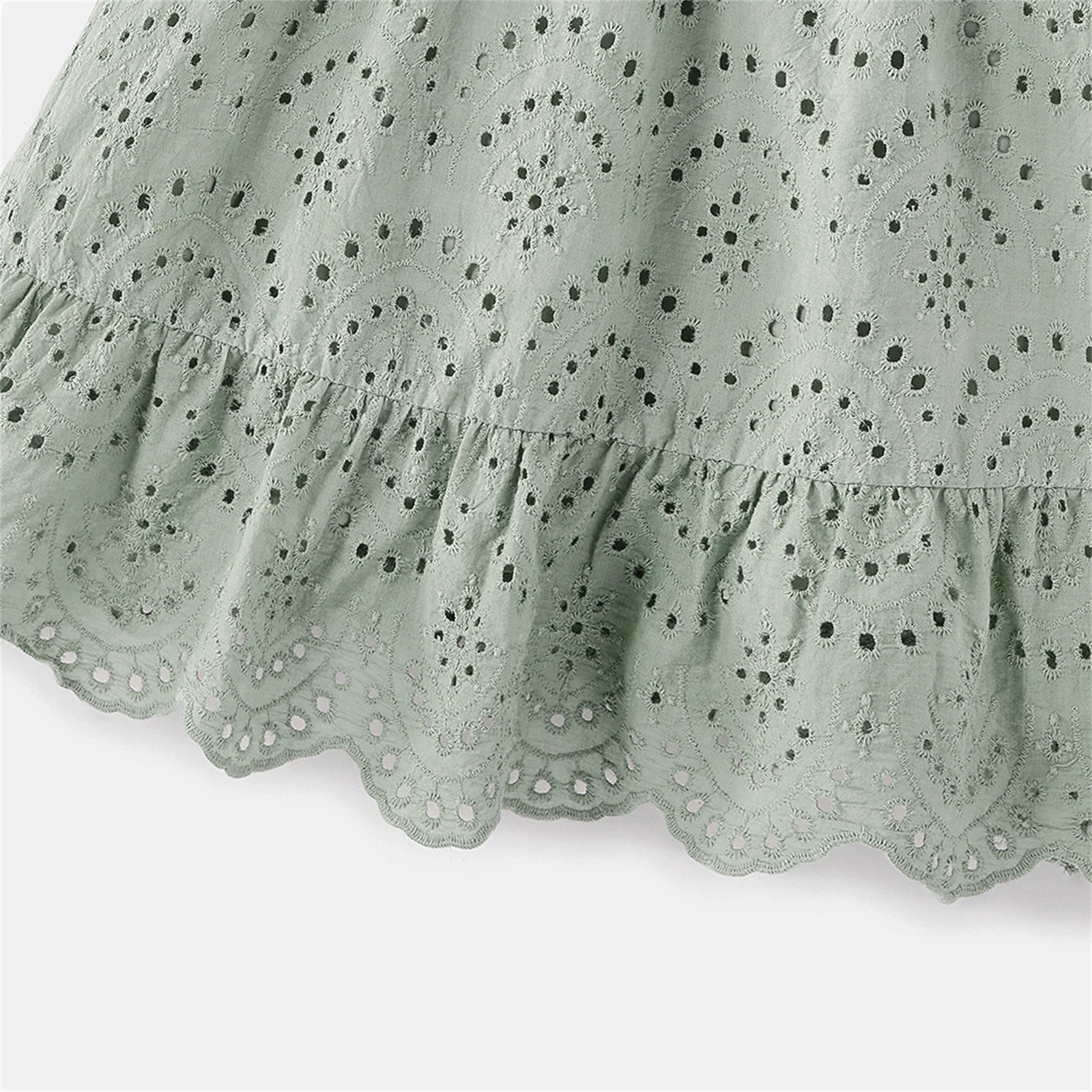 Graygreen cotton V-neck summer dress for women, comfy and breathable family matching wear