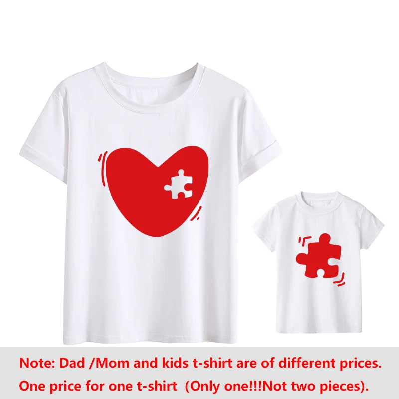 Family members in matching cotton print t-shirts, enjoying a summer day, casual wear
