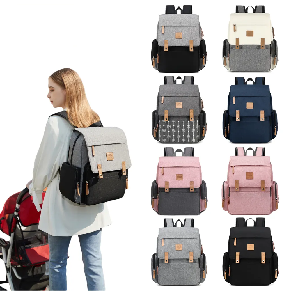 Mommy diaper backpack with changing mat, multiple compartments for baby essentials