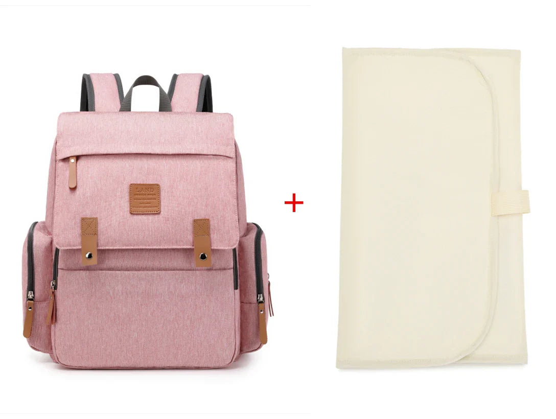 Functional diaper backpack and changing mat, essential for daily baby outings