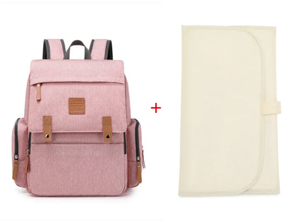Functional diaper backpack and changing mat, essential for daily baby outings