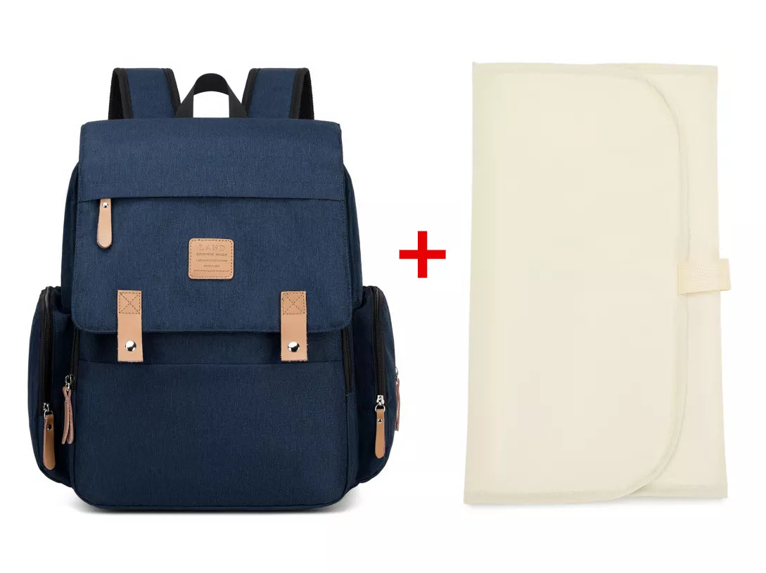 Durable waterproof diaper backpack, complete with a portable changing mat