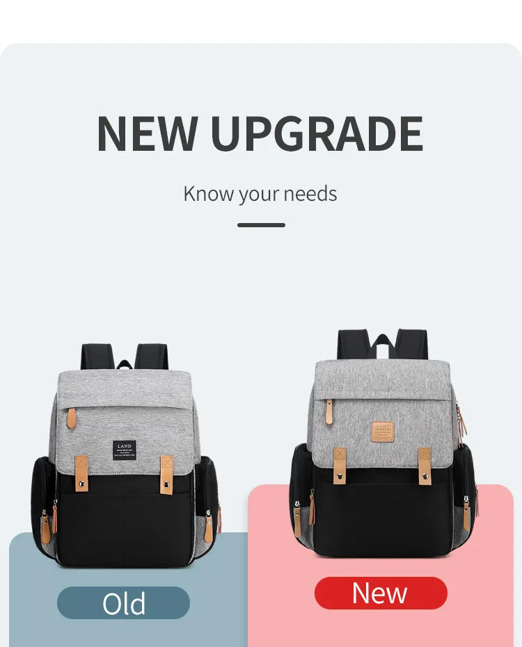 Premium mommy diaper backpack, includes a soft changing mat for baby comfort