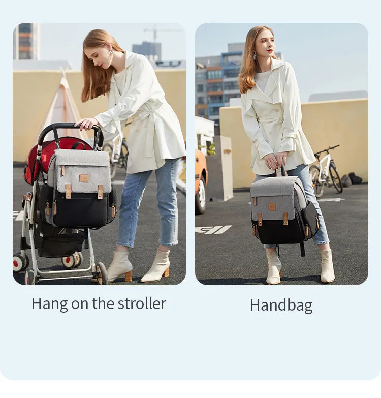High-quality diaper backpack with an included changing mat, built for durability