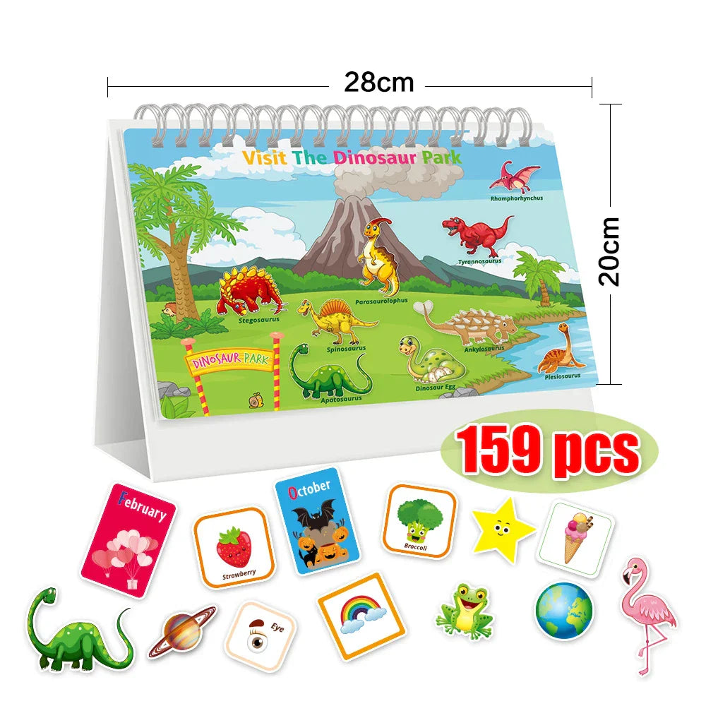 Colorful children's busy book, educational toy for young kids, montessori-inspired preschool learning