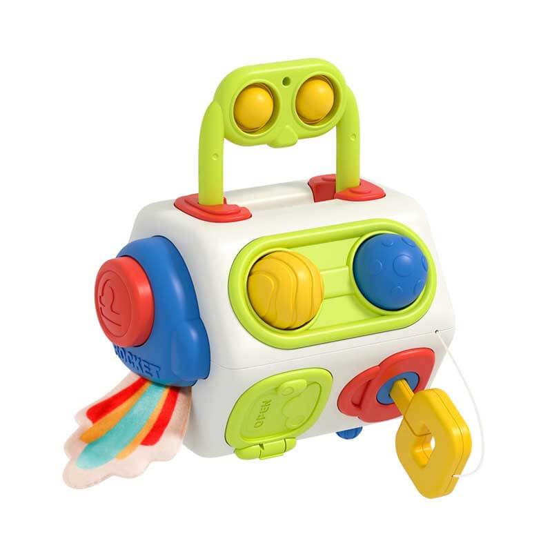 Educational Montessori busy box toy, perfect for travel, engaging and stimulating for babies