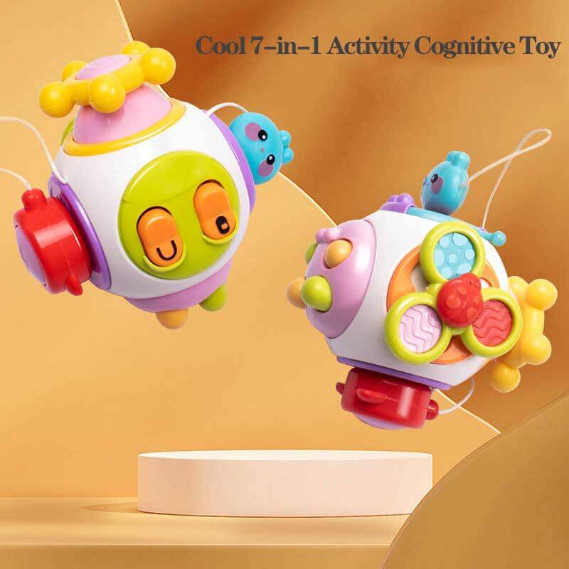 Montessori-inspired busy cube for toddlers, safe, non-toxic, educational sensory toy