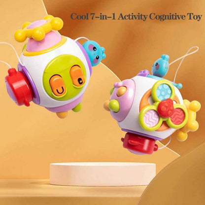 Montessori-inspired busy cube for toddlers, safe, non-toxic, educational sensory toy