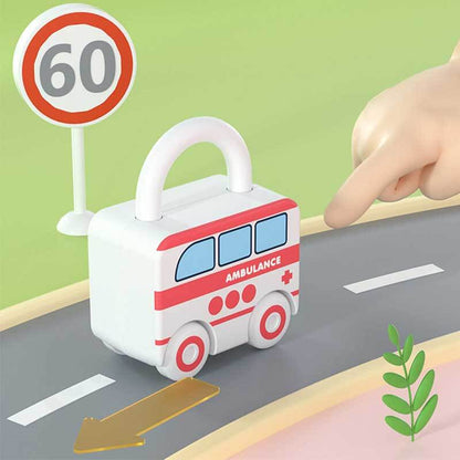 Children's gift: Interactive number counting puzzle car toy set, promoting cognitive development in babies