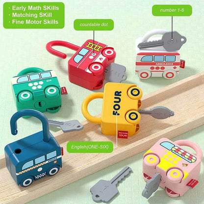 Educational baby toy: Number-matching car and key set, a fun Montessori gift for early childhood learning