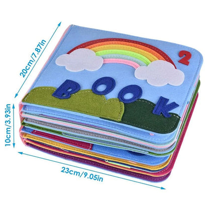 Educational felt book for kids, interactive pages promoting cognitive development & learning