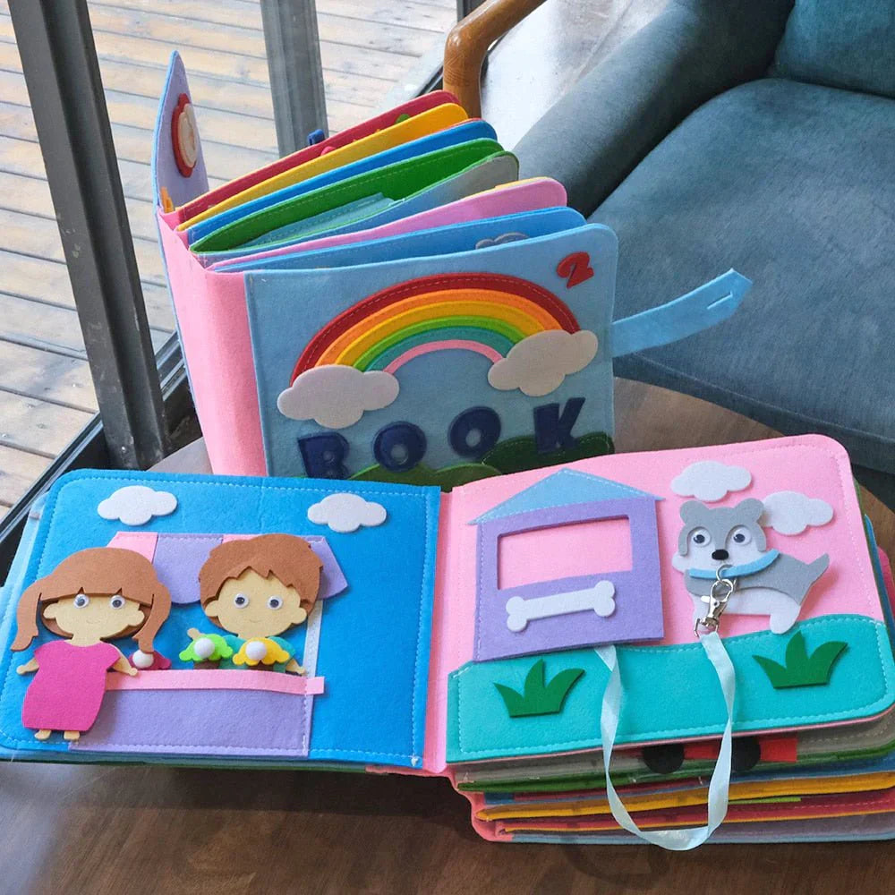 Kids felt activity book, perfect for quiet playtime & fostering independent learning in toddlers