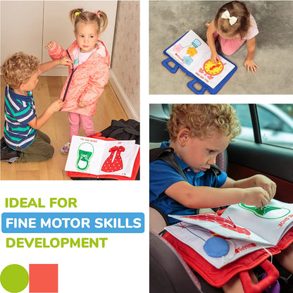Montessori fine motor skill activity book for kids, enhancing early development and sensory play on the go.