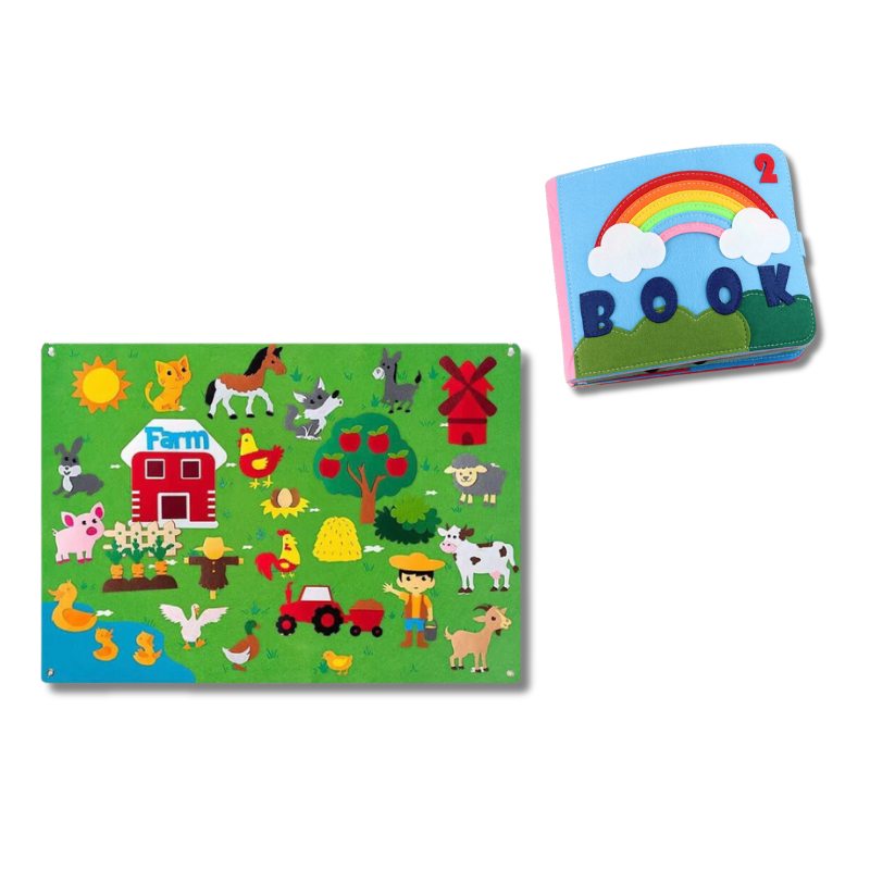 Children's creative felt play set featuring various shapes, ideal for preschool learning and fun