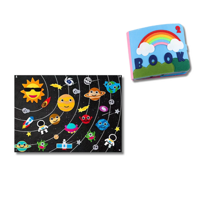 Kids' educational felt set, perfect for imaginative play and early learning activities in preschool