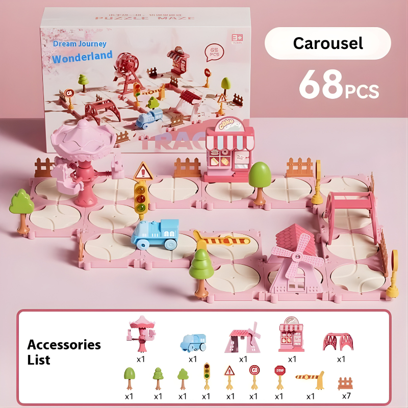 Creative track puzzle playset, an educational toy designed for preschoolers to build and learn.
