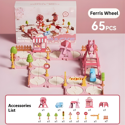 Interactive Montessori track puzzle toy, perfect for early childhood development and problem-solving.