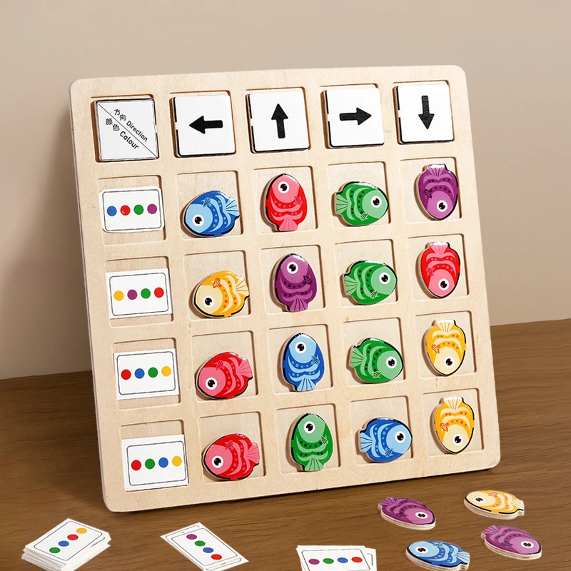 Montessori logic game for cognitive development, preschool puzzle toy, directional skills for kids