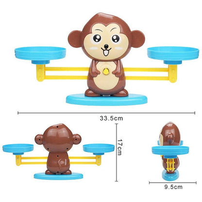 Montessori educational toy: math balance game with animal-themed weights, 3+ years