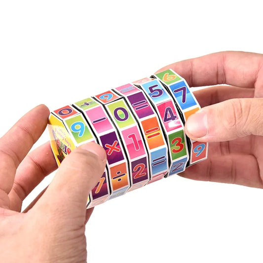 Montessori Math Learning Cube Toy for kids, colorful blocks teaching early counting & logic skills