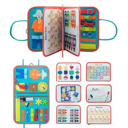 Montessori sensory activity book for toddlers, felt fabric, developing fine motor skills, early learning toy