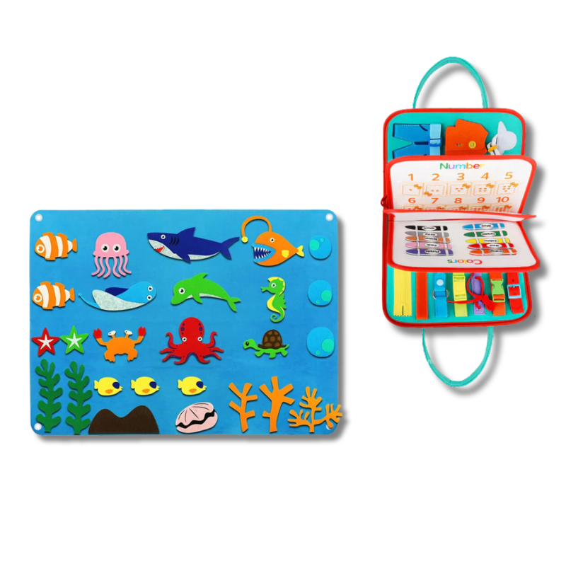 Preschool sensory learning feltboard, designed to enhance imagination and cognitive development in kids.