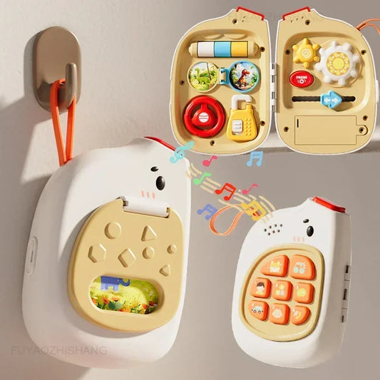 Montessori sensory suitcase interactive game board for toddlers, promoting early learning & fine motor skills