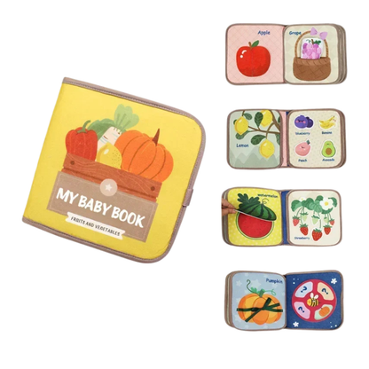 Vibrant soft fabric book for children, promoting sensory exploration, toddler toy & early learning Montessori