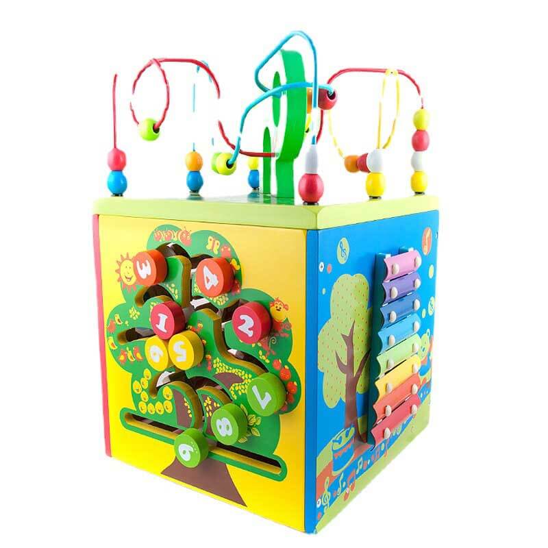 Montessori educational wooden activity cube, perfect gift for toddlers, enhancing early childhood development