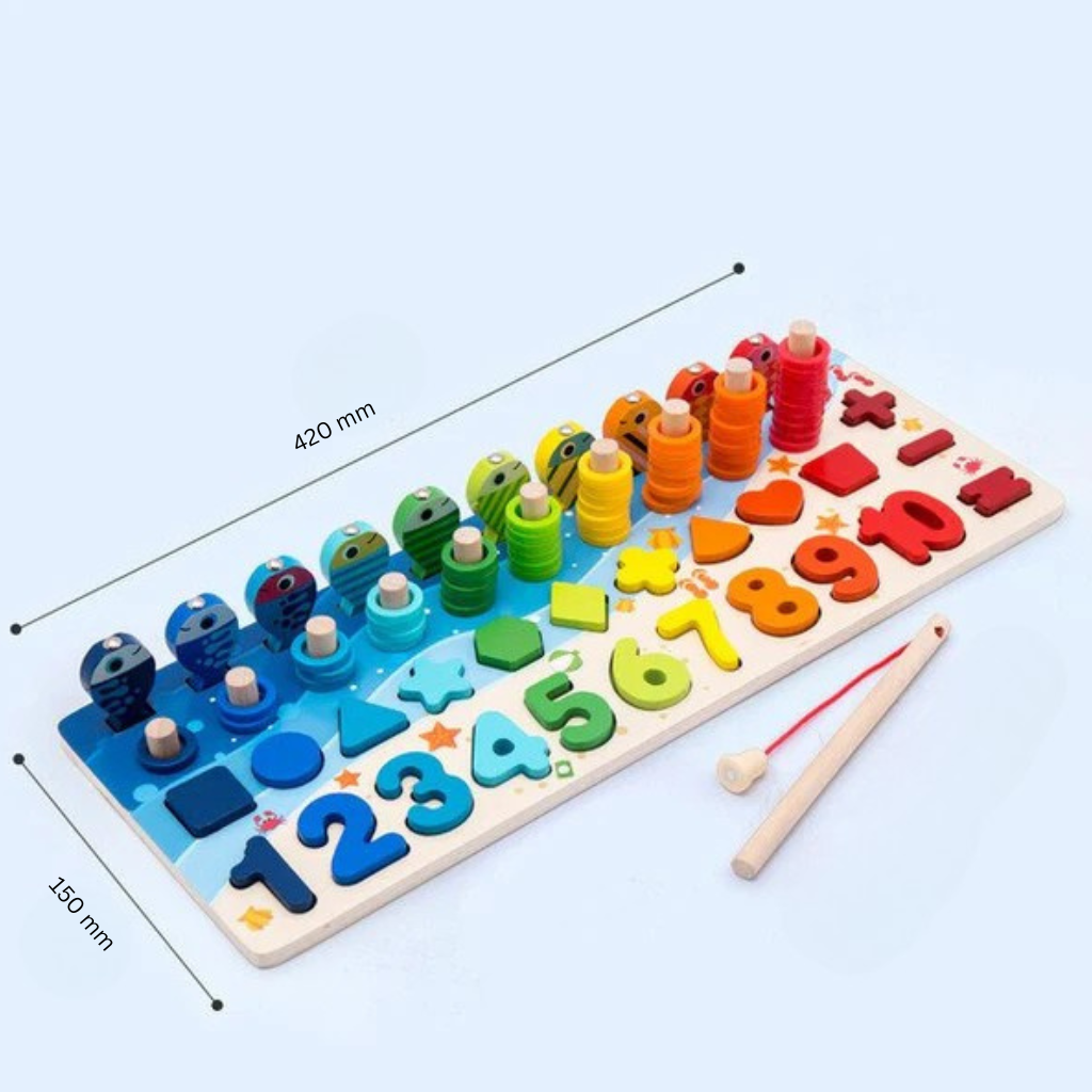 Kids' wooden montessori activity center, learning colors, shapes, and numbers, early childhood education