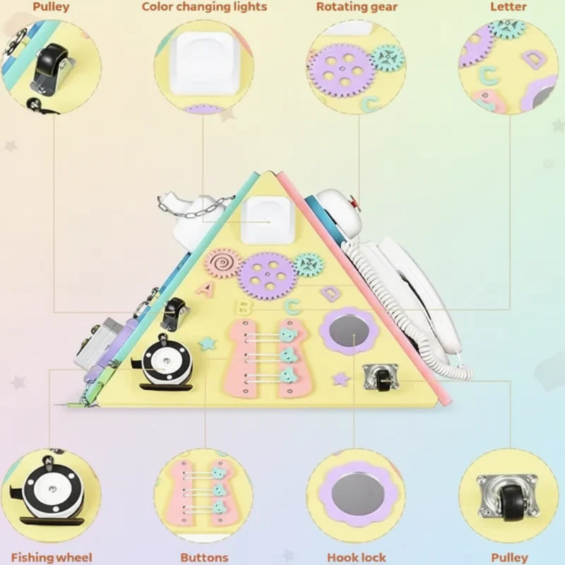 Toddler play activity pyramid, a wooden montessori toy for skill development and engaging play.