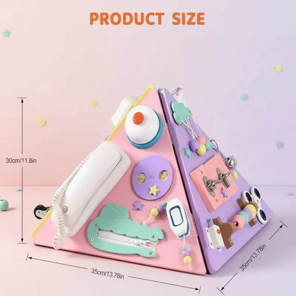 Sensory play montessori activity pyramid, a vibrant educational toy for toddler skill building.