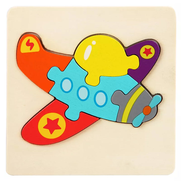 Montessori wooden animal puzzle with a smiling crocodile, educational toy promoting cognitive skills in kids