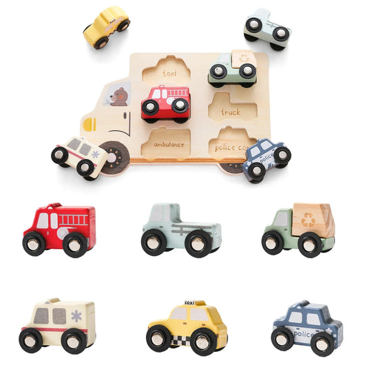 Montessori wooden animal puzzle toy for preschool learning and cognitive development