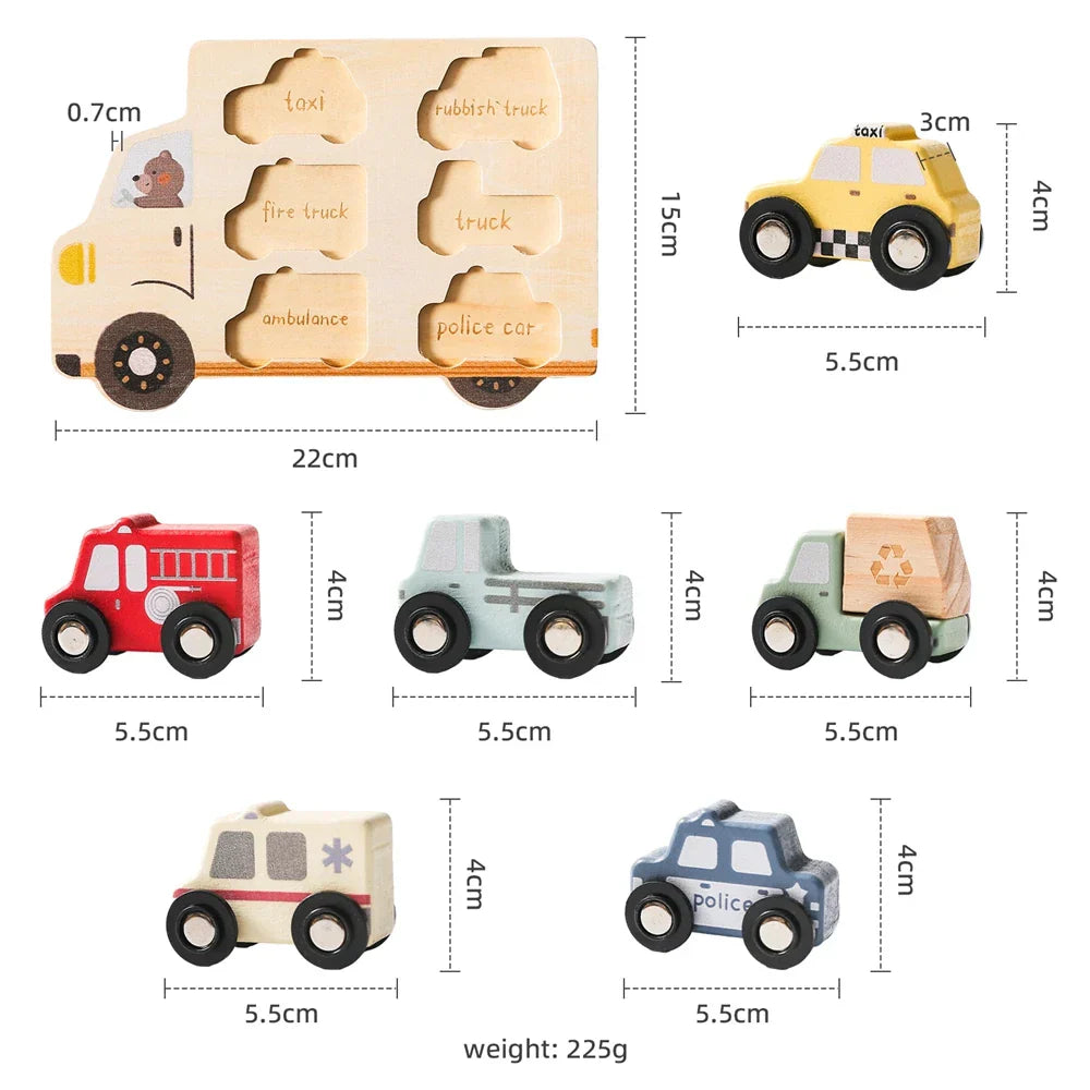 Montessori wooden jigsaw puzzle toy featuring cute animals, perfect for young children
